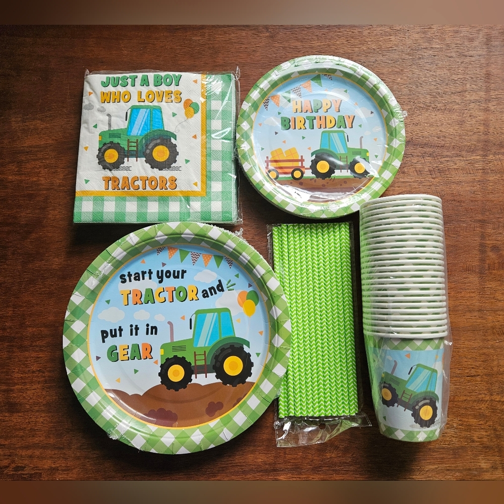 New in the bag without tags. Tractor Theme Birthday Party
